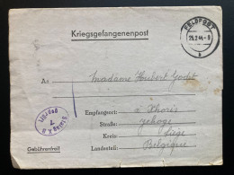 From Stalag X B 25.2.1944 To Belgium Liege WWII WW2 POW Prisoner Of War Censuur Geprüft KRIEGSGEFANGENENPOST - Prisoners Of War Mail