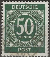GERMANY 1946 Numeral -  50pf. - Green FU - Afgestempeld