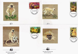 Bhoutan - 4 Enveloppes WWF - Entelles Dorés (1984) - Bhoutan