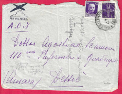 BUSTA GRANDE VIA AEREA DA SALICE TERME*2.7.37* PER MILITARE IN ETIOPIA (DESSIE') - ANNULLO MESSAGGERE AL RETRO - Storia Postale (Posta Aerea)