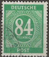 GERMANY 1946 Numeral - 84pf. - Green FU - Afgestempeld