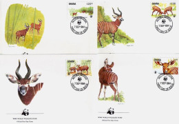 Ghana - 4 Enveloppes WWF - Bongos Eurycérus (1984) - Ghana (1957-...)