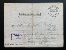 From Stalag X B 9.7.1943 To Belgium Liege WWII WW2 POW Prisoner Of War Censuur Geprüft KRIEGSGEFANGENENPOST - Prisoners Of War Mail