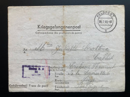 From Stalag X B 9.7.1943 To Belgium Liege WWII WW2 POW Prisoner Of War Censuur Geprüft KRIEGSGEFANGENENPOST - Courriers De Prisonniers