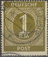 GERMANY 1946 Numeral - 1m. - Green FU - Gebraucht