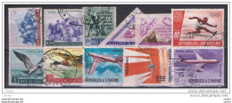 SAN  MARINO:  1949/63  P.A. -  INSIEME  11  VAL. DIVERSI  US. -  SASS. VARI - Airmail