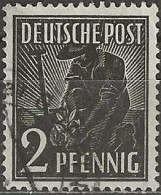 GERMANY 1947 Gardener - 2pf - Black FU - Gebraucht