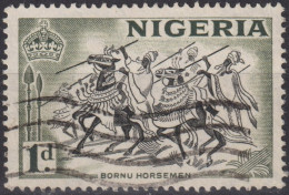 1958 Nigeria (...-1960) ° Sn:NG 81ia, Sg:NG 70a, Bornu Horseman - Die Ia Rotary Printing - Nigeria (...-1960)