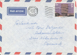 Great Britain Air Mail Cover Sent To Denmark Weybridge16-8-1972 Single Franked - Covers & Documents