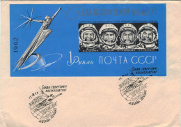 Block Raumfahrt - Yu. A. GAGARIN - S. Titov - A.G. NICOLLIV - P. P. POPOVICH - 1962 - Storia Postale