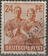 GERMANY 1947 Bricklayer And Reaper - 24pf. - Brown FU - Usati