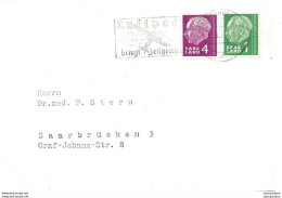 52 - 13 - Carte Envoyée De Saarbrücken 1957 - Oblit Mécanique Luftpost - Brieven En Documenten