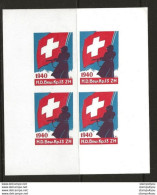 407 - 4 - Feuillet Non-dentelé Neuf  "H.D. Bow. Kp. 13 ZH  1940" - Labels