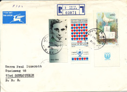 Israel Registered Cover Sent To Germany DDR 25-7-1984 - Covers & Documents