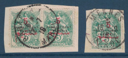 OBLITÉRATION CAD RABAT + MEKNES MAROC Sur TYPE BLANC Sur FRAGMENT - Used Stamps
