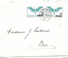 13 - 97 - Enveloppe  Avec 2 Timbres Poste Aérienne - Superbe Cachet à Date De Nyon 1938 - Autres & Non Classés