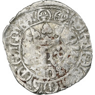 France, Charles V, Blanc Au K, 1365-1380, Billon, TTB, Duplessy:363 - 1364-1380 Carlos V El Sabio