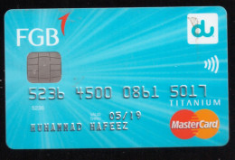 USED COLLECTABLE CARD FIRST GULF  BANK UAE MASTERCARD   ( 4 ) - Credit Cards (Exp. Date Min. 10 Years)