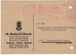 EMA Samen Richard Barth Tabarz 1953 > Staatlicher Forstwirtschaftsbetrieb Wernigerode - Buchhaltung - Aktenlochung - Franking Machines (EMA)