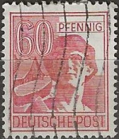 GERMANY 1947 Labourer - 60pf. - Red FU - Usati