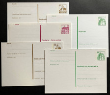 Berlin, P 115 - P 119, Postkarten-Set Von 1980, Dauerserie "Sehenswürdigkeiten", Ungebraucht - Cartes Postales - Neuves