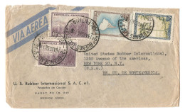 Cover Enveloppe 1956 US Rubber Internacional Buenos Aires To US Rubber International New York USA Via Aera - Storia Postale