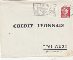 Timbre Sur Commande - 0,25 Muller Devant Lettre Crédit Lyonnais CASTRES Tarn 1961 Pour Toulouse Haute Garonne - Standard Covers & Stamped On Demand (before 1995)