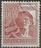 GERMANY 1947 Labourer - 60pf. - Brown FU - Oblitérés