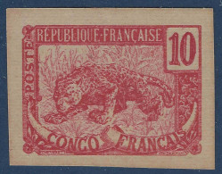 CONGO Essai Du N°31 10c Panthère Rouge Sur Papier Crème TTB - Autres & Non Classés