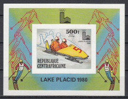 Olympia 1980:  Central Afrika  Bl **, Imperf. - Inverno1980: Lake Placid