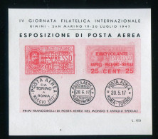 Rimini-San Marino 18/20 Luglio 1947 Esposizione Di Posta Aerea - Erinofilia