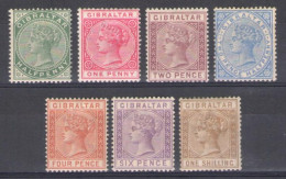 1886-8 Gibilterra, Stanley Gibbons N. 8/14 - Vittoria - MH* - Altri & Non Classificati