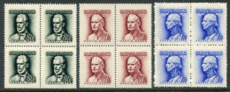 SLOVAKIA 1943-44 Personalities Blocks Of 4 MNH / **   Michel 111Y, 132-33 - Unused Stamps