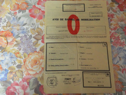 MILITARIA  +NIEUPORT: AVIS DE RAPPEL DE MOBILISATION DE BEUFAYS GASTON PAUL DE PERUWELZ 1957 - Documents
