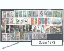 Complete Year Set Spain 1973 - 50 Values - Yv. 1771-1821 / Ed. 2117-2166, MNH - Annate Complete