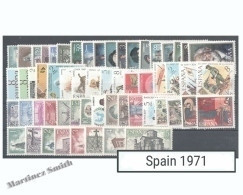 Complete Year Set Spain 1971 - 63 Values - Yv. 1663-1724 / Ed. 2008-2070, MNH - Annate Complete