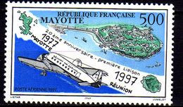 Mayotte PA N° 2 XX 20ème Anniversaire De La 1ère Liaison Mayotte-Réunion, Sans Charnière, TB - Posta Aerea