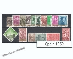 Complete Year Set Spain 1959 - 16 Values - Yv. 927-942 / Ed. 1238-1253, MNH - Años Completos