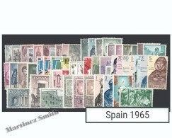 Complete Year Set Spain 1965 - 65 Values - Yv. 1296-1357 / Ed. 1631-1695, MNH - Años Completos