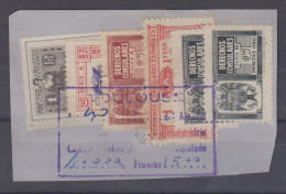 ESPAGNE - 6 Timbres Fiscaux Sur Fragment De Passeport - Steuermarken