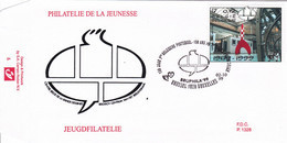 B01-335 2845 BD P1328 FDC Rare Hall D'entrée Du CBBD Fusée Tintin Lune 02-10-1999 Brussel 1020 Bruxelles - 1991-2000
