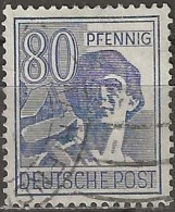 GERMANY 1947 Labourer - 80pf. - Blue FU - Gebraucht