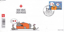 B01-409 3747 FDC P1612 Belgique BD Le Chat Philippe Geluck De Kat Croix Rouge Red Cross 7800 Ath 19-1-2008 - 2001-2010