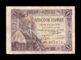 España Spain 1 Peseta Isabel I De Castilla 1945 Pick 128 Serie J Bc/Mbc F/Vf - 1-2 Pesetas