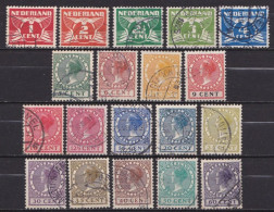 1924-1926 Cijfer / Koningin Wilhelmina Veth Zonder WM 2 Complete Gestempelde Series NVPH 144 / 162 - Used Stamps