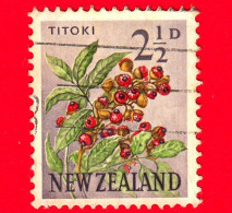 NUOVA ZELANDA - Usato - 1961 - Fiori - Frutta E Bacche - Titoki / Quercia Della Nuova Zelanda (Alectryon Excelsus) - 2 ½ - Gebruikt