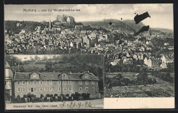 AK Marburg, Hotel Hessischer Hof, Bes. Conr. Ebert, Ortsansicht Von Der Weintrautseiche  - Marburg
