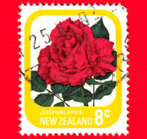 NUOVA ZELANDA - Usato - 1975 - Fiori - Flowers - Rosa - Rose Josephine Bruce - 8 - Oblitérés