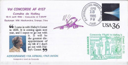 USA-AERO N° ENTIER DE NY/13.4.86  THEME: VOL CONCORDE+COMETE DE HALLEY - 3c. 1961-... Brieven