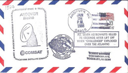 USA-AERO N° 1577 S/L.DE ANDOVER/28.1.86  THEME: NAVETTE SPACIALE EXPLOSION - 3c. 1961-... Cartas & Documentos